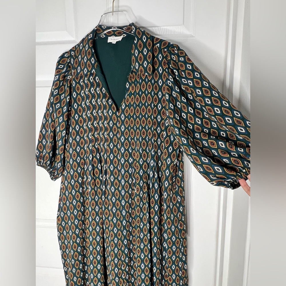Bohme Printed Collared Midi Dress Sz XL - Picture 7 of 11